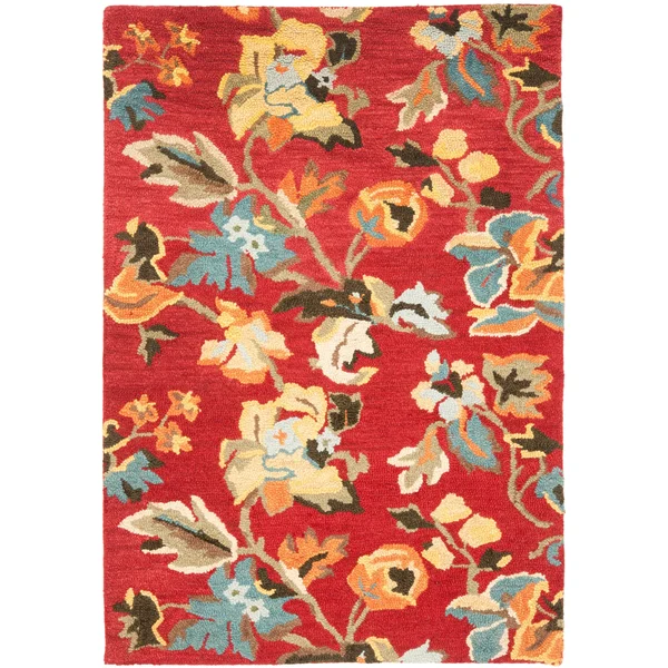 Safavieh Blossom BLM672A Red, Multi 4& x 6& Area Rug