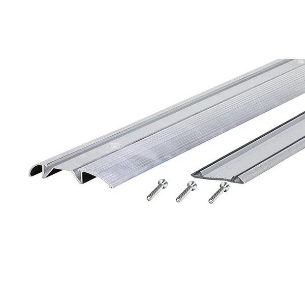 M-D Building Products Economy Low 3 in. x 88-1/2 in. Aluminum Threshold with Vinyl Seal, Silver