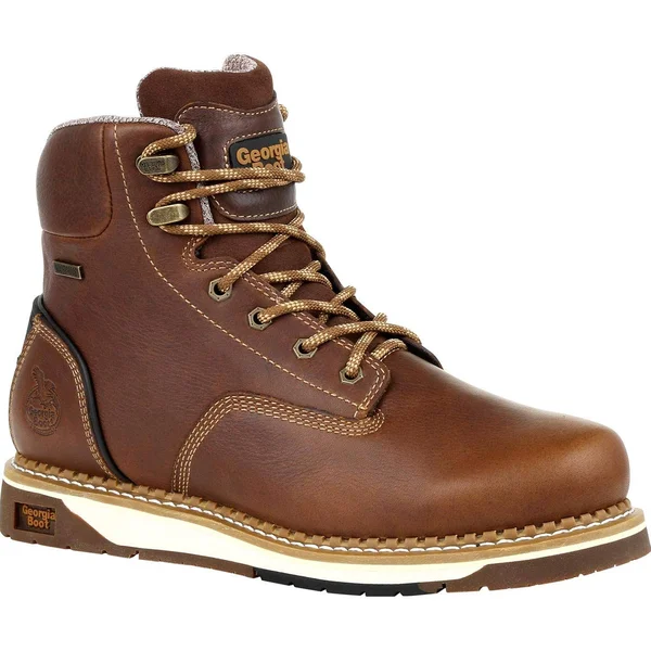 Men's Georgia Boot GB00351 Wedge Steel Toe Waterproof Work Boot - Size: 7, Brown