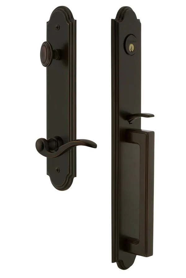 Grandeur Arc One-Piece D Grip and Bellagio Lever-Timeless Bronze