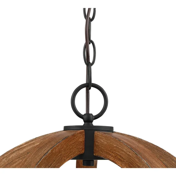 Possini Euro Cass 19x22 Wide Painted Wood 5-Light Orb Pendant