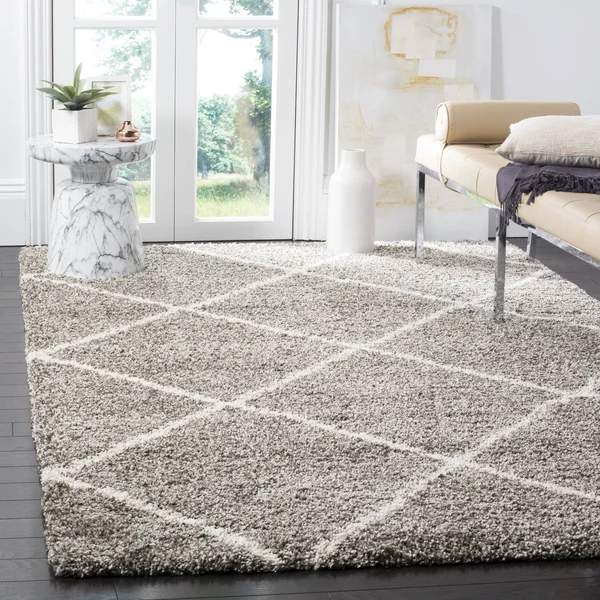 Safavieh Hudson Shag Grey - Ivory Rug - SGH281B - 3& x 5&