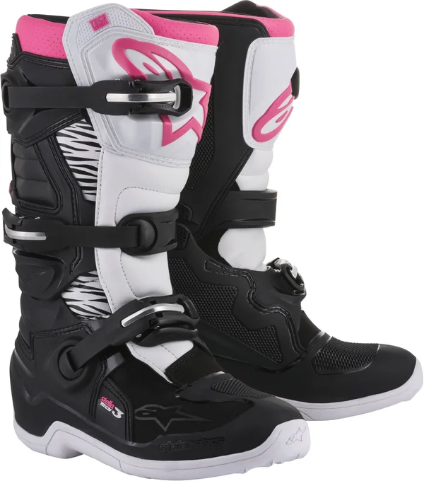 Alpinestars Stella Tech 3 Womens Boots (8, Black/White/Pink)