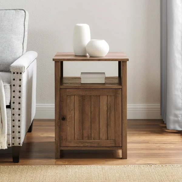 The Gray Barn 18-inch Groove Door Nightstand (Reclaimed Barnwood)