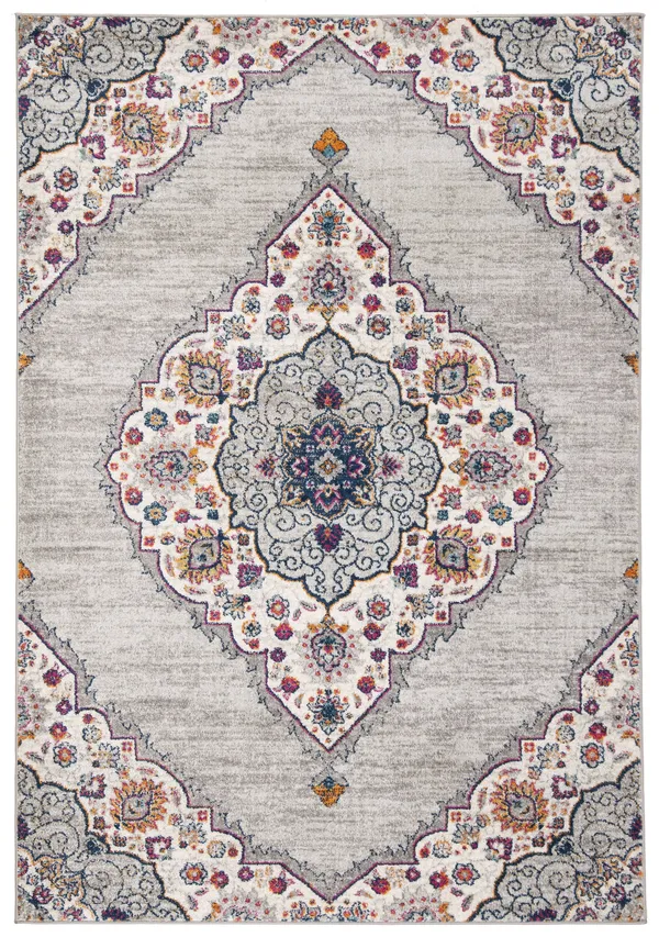 Safavieh Madison MAD153R 6&7x22 x 6&7x22 Square Light Grey, Fuchsia Area Rug