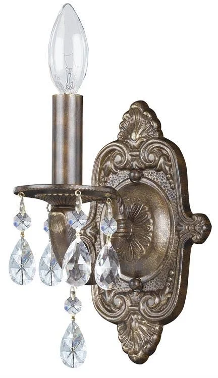 Crystorama 5021-VB-CL-SAQ Paris Market 1 Light Spectra Crystal Bronze Sconce