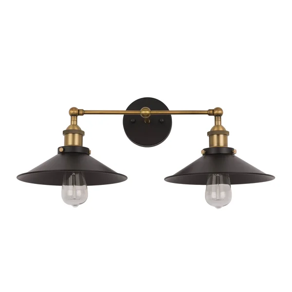 Yosemite Home Decor 2-Light Sconce in Dark Gray Finish - 9.5 x 22 x 8.25 "