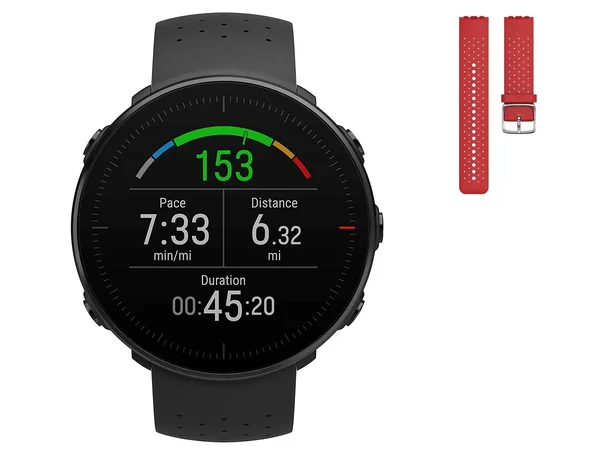 Polar Vantage M Multi Sport GPS Watch - Black with Red Band, M/L