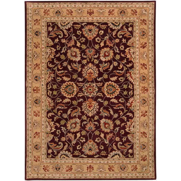 Hand-Tufted Nia Traditional Wool Area Rug (6& x 9&) Blue Yellow