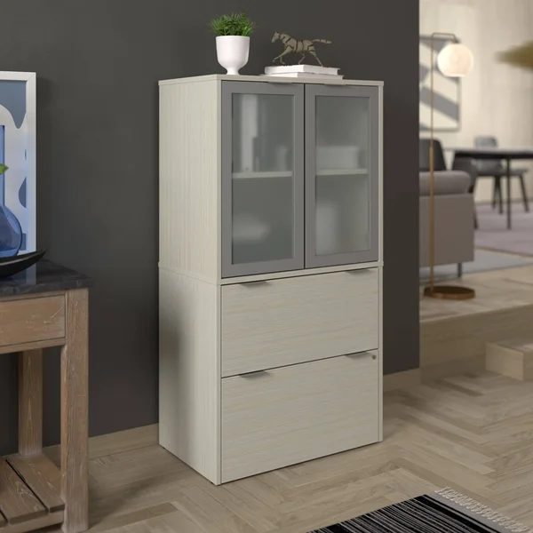 Bestar i3 Plus 2-Drawer Door File Cabinet, White