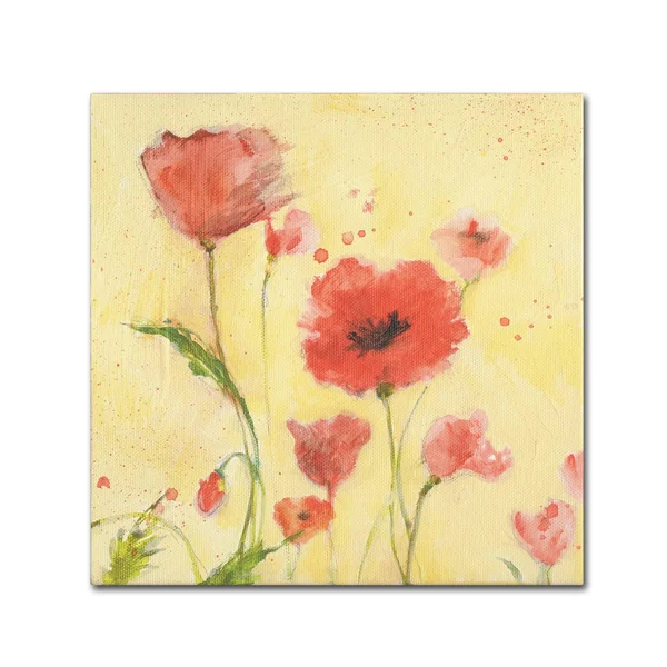 Trademark Fine Art 'Poppy Garden 1' Canvas Art by Sheila Golden, Size: 24x24, Yellow