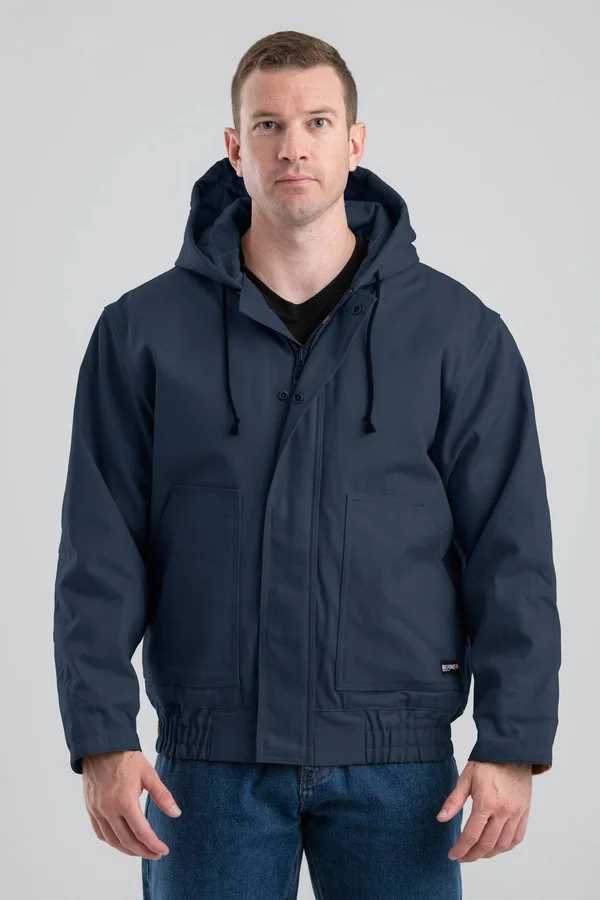 Berne Frhj01 Men's Flame-Resistant Hooded Jacket - Navy - 3XL