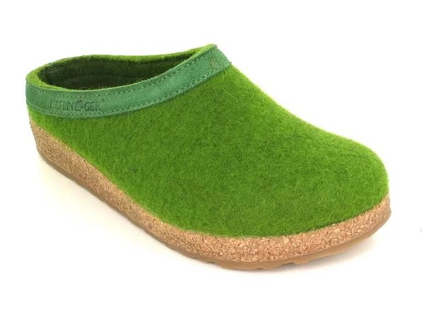 Haflinger GZL Colorful Grizzly Felt Clogs Grass Green, 41