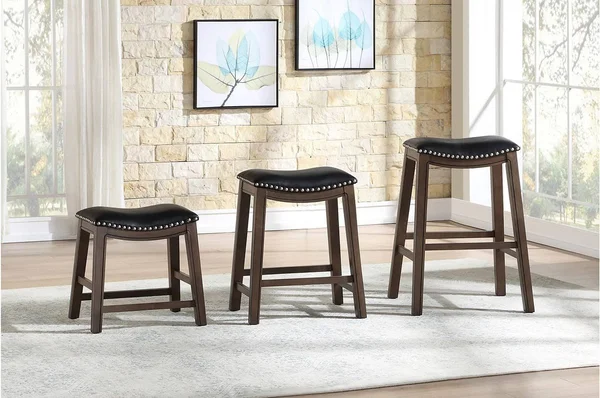 Homelegance 24x22 Height Saddle Stool, Black