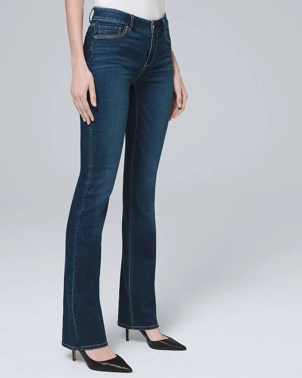 Women's Petite Mid-Rise Everyday Soft Denim Bootcut Jeans by White House Black Market, Medium Wash