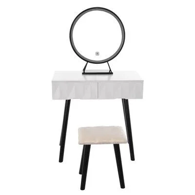Replogle Vanity Set with Stool and Mirror George Oliver