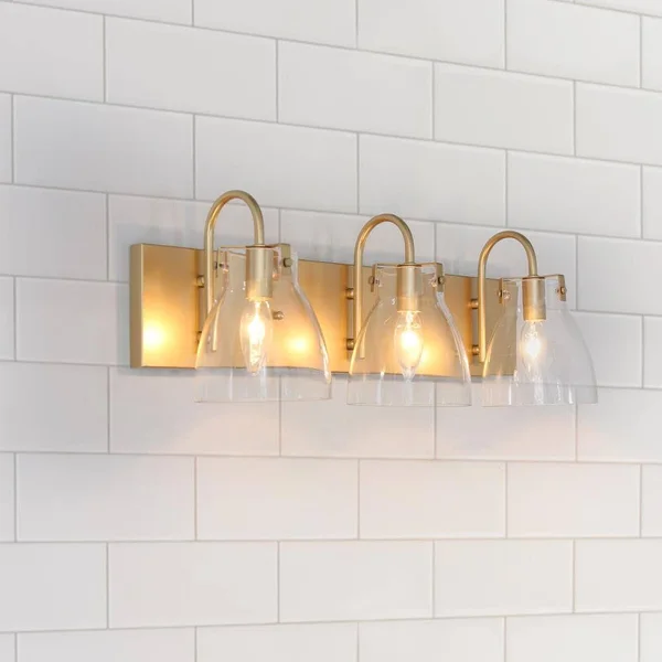 New World Decor Pursuit 3-Light Gold Modern/Contemporary Vanity Light Bar - IVARYZLWS359296