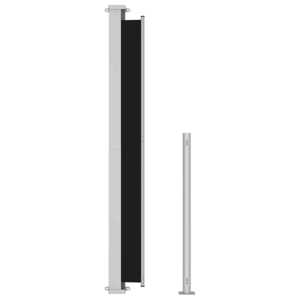 vidaXL Patio Retractable Side Awning 86.6x22x196.9x22 Black
