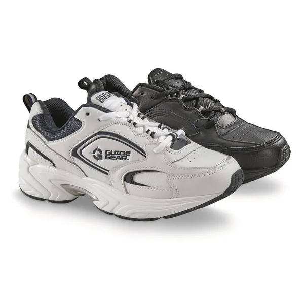 Guide Gear Men's Lace-Up Walking Shoes, 10.5 4E, White/Navy Blue