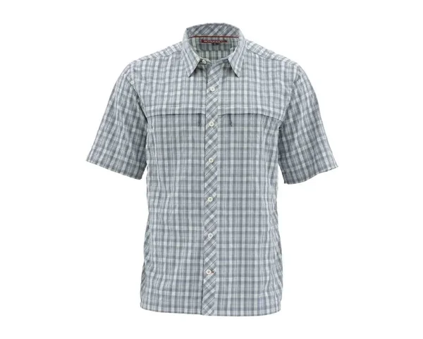 Simms Stone Cold SS Shirt Smoked Salmon Morada Plaid - M
