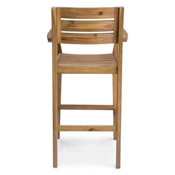 Noble House Outdoor Acacia Wood Barstool in Gray Finish - Set of 2
