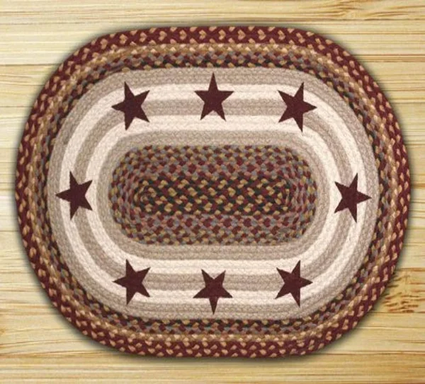 Earth Rugs 88-35-357BS Burgundy Stars Oval Patch