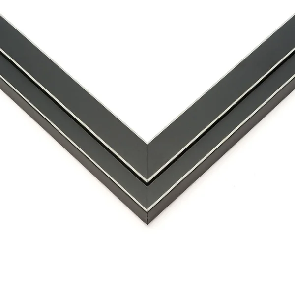 CustomPictureFrames 30x40 - 30 x 40 Black and Silver Pinstripe Solid Wood Frame with UV Framer&s Acrylic & Foam Board Backin