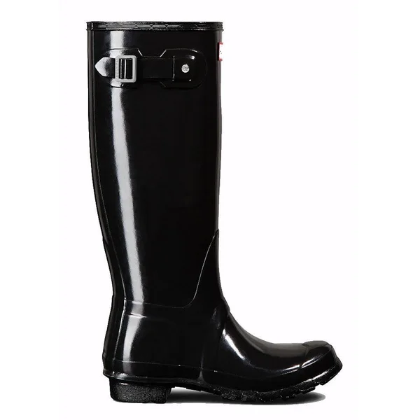 Hunter Women's Original Tall Gloss Rain Boot - Size: 5, Black