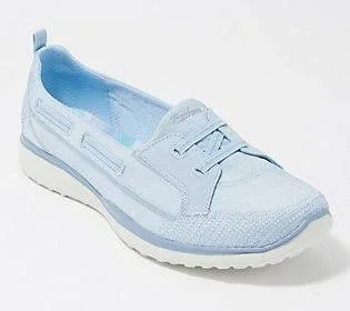 Skechers Microburst Washable Bungee Slip-On Shoes -Topnotch - Size 5 Medium, Blue