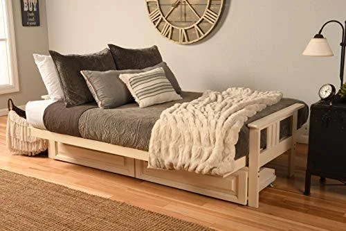 Kodiak Monterey Frame-Barbados Finish-Linen Cocoa Mattress-Storage Drawers