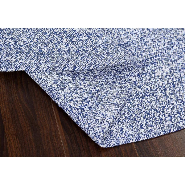 Farmhouse Cotton Hand Made Braided Area Rug - Blue, 2' x 6'