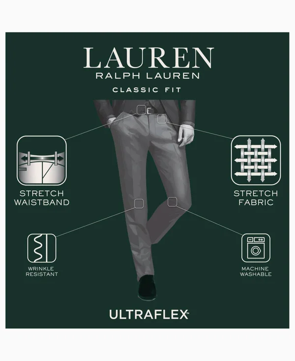 Lauren Ralph Lauren Men's Microtwill UltraFlex Dress Pants - Taupe
