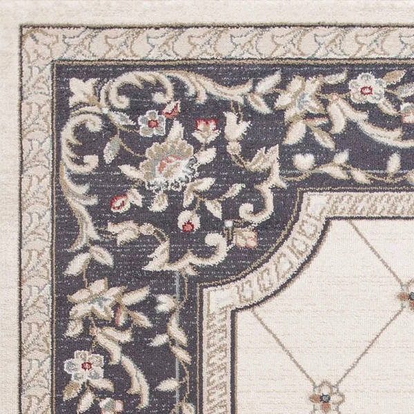 5&3x22 x 7&7x22 Polypropylene Ivory/Grey Area Rug (354049)