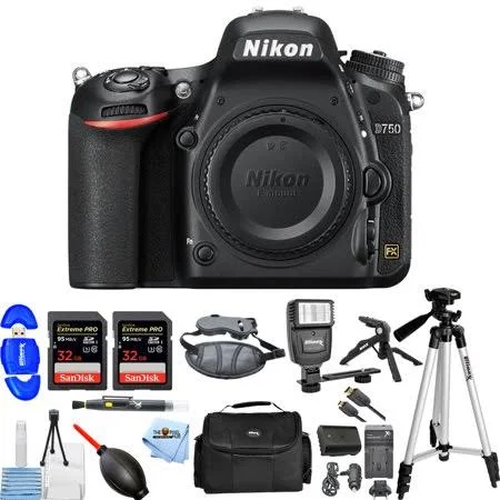 Nikon D750 DSLR Camera (Body Only - Black) Mega Bundle