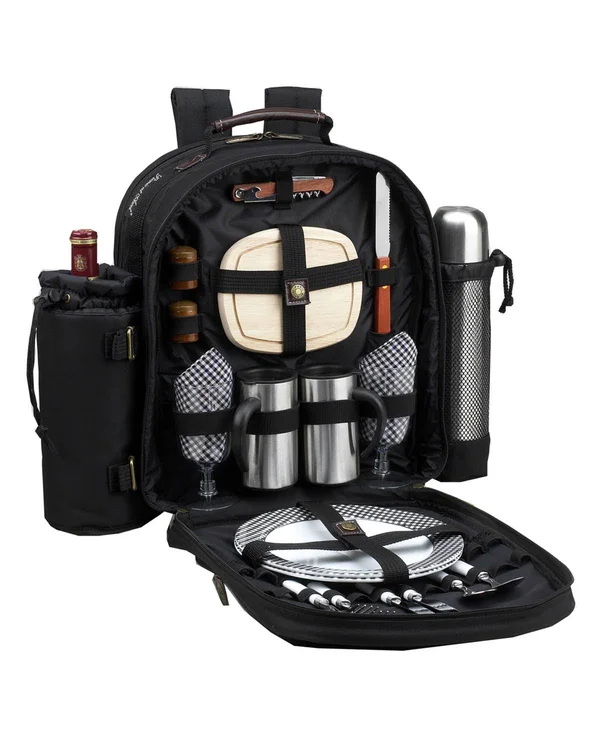 Picnic at Ascot London Coffee - Picnic Backpack for Two, 13" x 8" x 4"