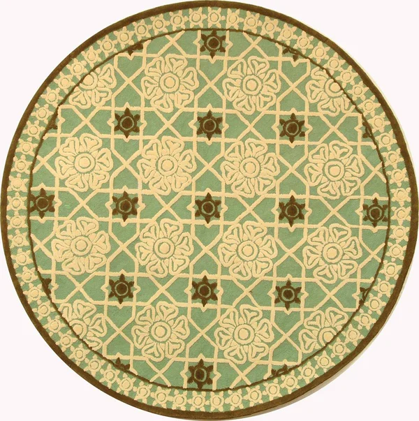 Safavieh 4& x 4& Round Newport NPT423 Teal, Ivory Rug