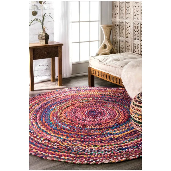 nuLOOM Hand Braided Tammara MGNM04A Multi 5& x 8& Oval Area Rug