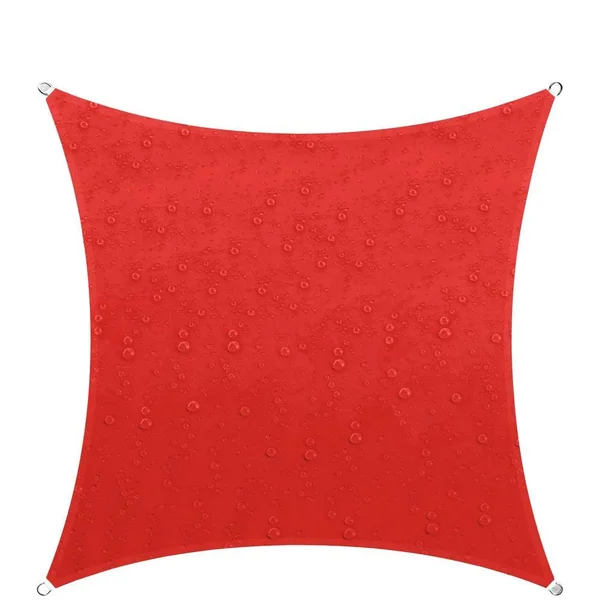 ColourTree 9.5 ft. x 9.5 ft. 220 GSM Waterproof Red Square Sun Shade Sail Screen Canopy - Outdoor Patio and Pergola Cover