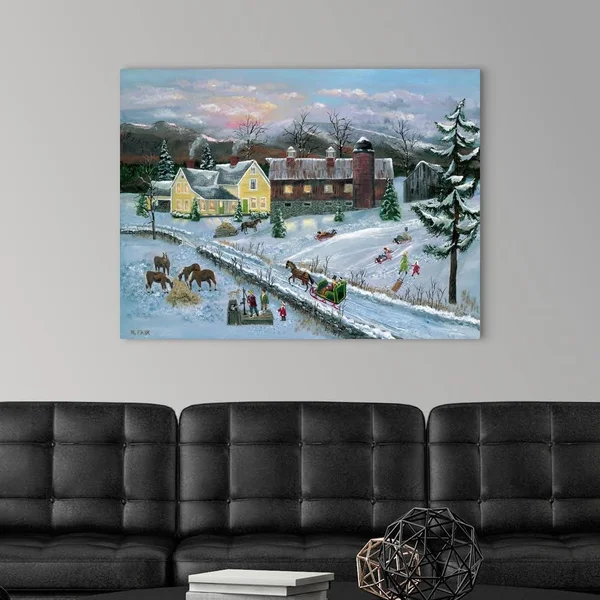 Farm at Dusk, Canvas Wall Art, 40x30, Great Big Canvas
