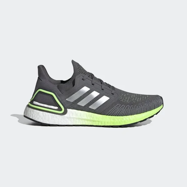 Adidas Ultraboost 20 Shoes - Men's - Grey Five, Silver, Signal Green - 14