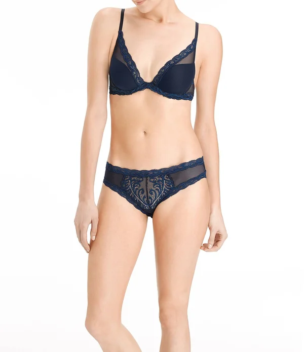 Natori Feathers Contour Plunge Bra, Midnight (730023) 36G