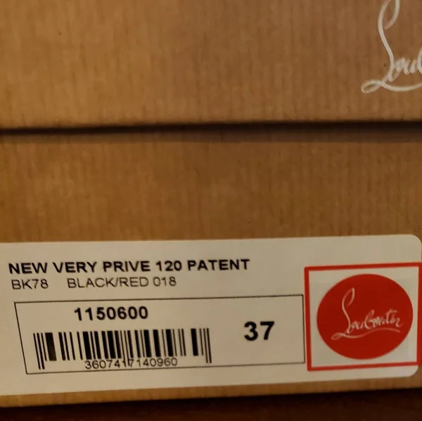 Christian Louboutin New Very Prive 120 Black/Red Patent Leather - Women Shoes