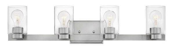 Hinkley Lighting Miley 4 Light Bath, Brushed Nickel/Clear - 5054BN-CL