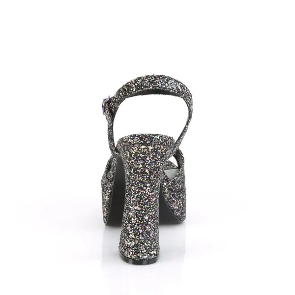Pleaser Dolly-09 - 5x22 Chunky Heel Platform Sandal - Black PU 6