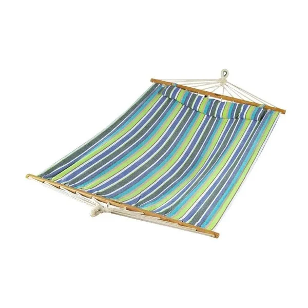 Bliss Hammocks Oversized Hammock with Spreader Bars and Pillow - Nautical Stripe