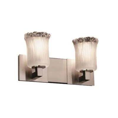 Zak 2-Light Vanity Light Astoria Grand Shade Color: Clear Textured - Finish: Antique Brass
