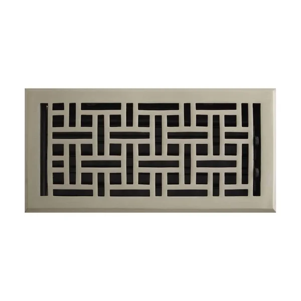 Wicker Style Brass Wall Register - Polished Brass 4x22 x 10x22 (5-1/8x22 x 11-3/8x22 Overall), Signature Hardware 393506