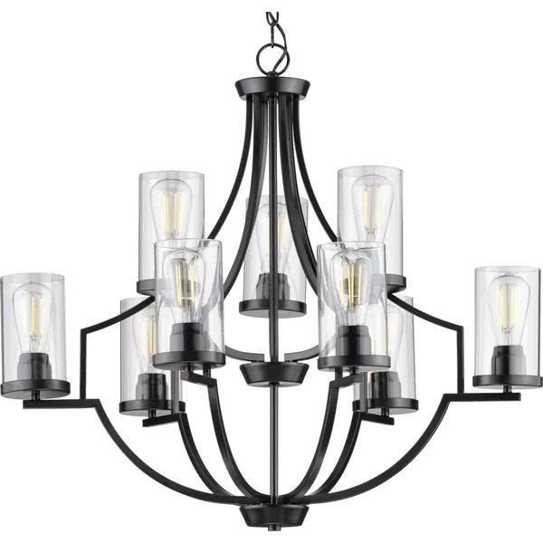 Progress Lighting Lassiter 9-Light Black Traditional Chandelier - P400198-031