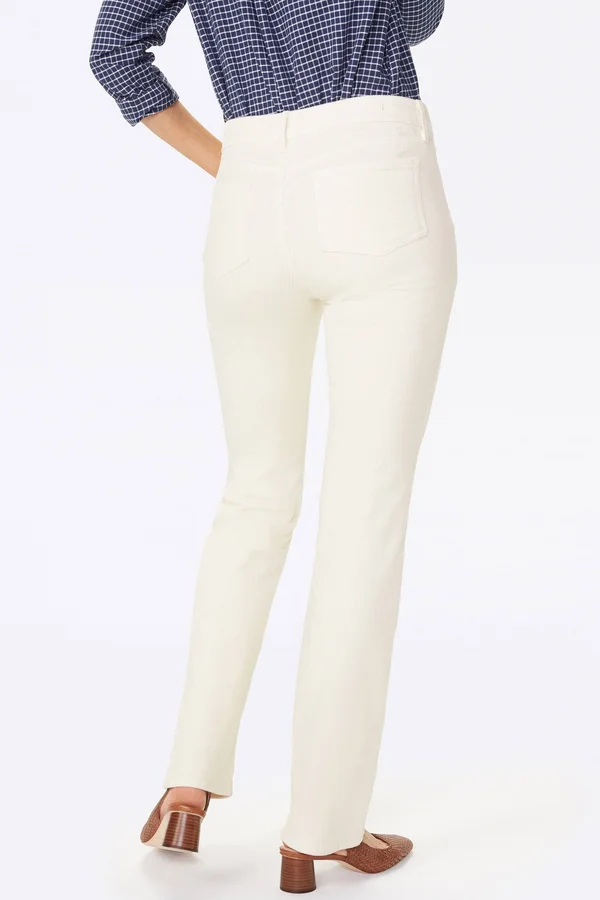 Nydj Marilyn Straight Double Snap Waistband Corduroy Vanilla, Men's, Size: 18, White