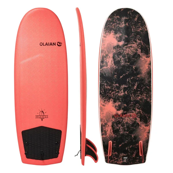 Olaian 900 - 5&4 Foam Surfboard with 2 Fins in Orange